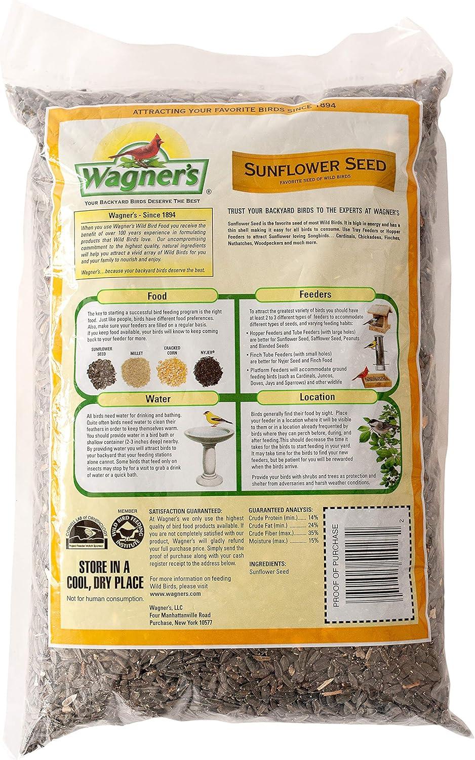 image:imageWagners 52023 Black Oil Sunflower Seed Wild Bird Food 5Pound Bag5Pound Bag