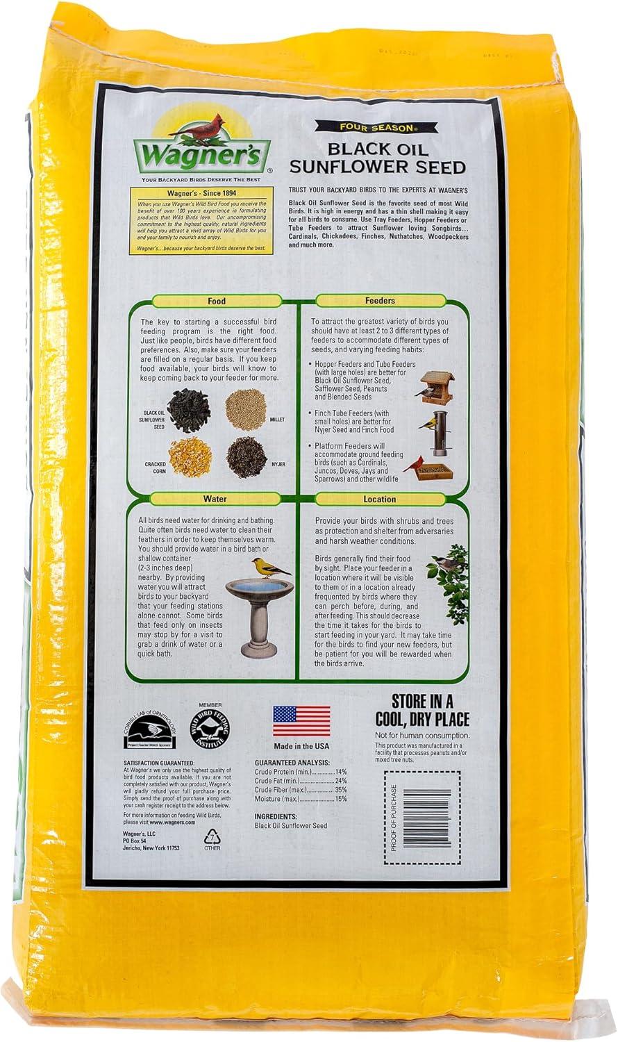 image:imageWagners 76027 Black Oil Sunflower Wild Bird Food 25Pound Bag